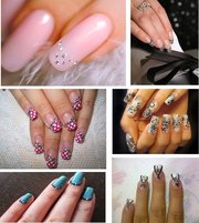 Стильный маникюр со стразами Swarovski