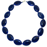 Овальные синие бусы из лазурита