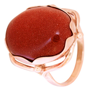 Кольцо с позолотой с авантюрином