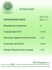 Снижение цен на медицинское оборудование. 
