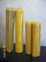 Церковные восковые свечи,  100 % воск. 