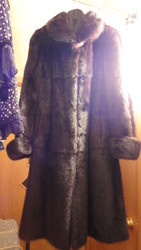 Шуба норковая коричневая длинная р. 46-48