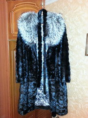 Норковая шуба,  черная