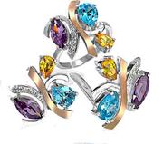 Оптом ювелирные изделия из серебра с золотыми накладками