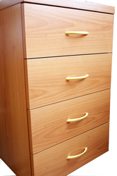 Тумба с 4 ящичками на колёсиках цвет ольха