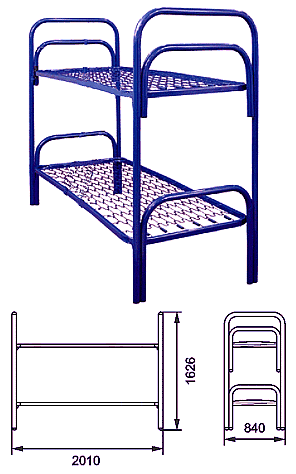 Кровати на металлической сетке оптом: одно- и двухъярусные для рабочих,  больниц,  общежития,  отеля