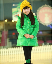 Deesha Однобортный перья кнопки декор длинные Детская одежда пальто де