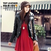 Первые весенние новый кожаный ватник короткий пункт корейской версии Т