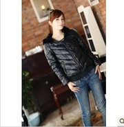 2013 Новый PU кожа женщины дамы кожаное пальто черного с капюшоном мяг