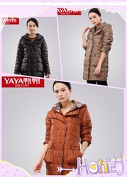 Яя длинный пуховик толстый пуховик с капюшоном женщин подлинной Зимняя