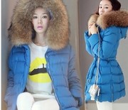 GRYR159 2013 новых талии леди Винтер была тонкой енота меховым воротни