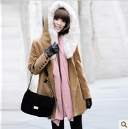 GRN05 теплого хлопка Мисс Принцесса Надьямарош воротник пальто Тонкий 