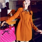 GRN54 2013 нового зимнего пальто леди куклу стиль лук талии пальто