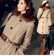 GRYR12 2013 зимой новые волосы утолщение г-жа Суон пуховик и длинные у