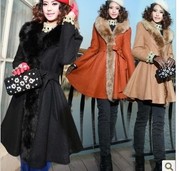 GRN48 2013 новая зимняя леди длинный отрезок с поясом талии шерстяные 