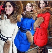 GRYR112 2013 новых зимних енота меховым воротником пуховик