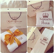 Именное банное полотенце с вышивкой