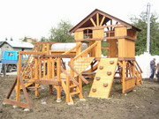 Детские площадки из натурального дерева. Игровые комплексы.
