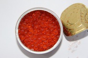 Икра красная ГОСТ кета, горбуша, кижуч ж/б, 130гр, ключ, весовая икра урожай 2014-2015 года.Доставка по РФ.