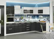 Кухня мдф Скайлайн (Белый)/ Скайлайн (Черный)