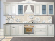 Кухня Бианко патина серебро