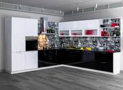 Черно-белая кухня на заказ Современная