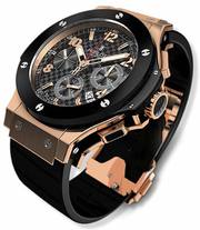 ПОДАРОК – мужчине к празднику мех часы Hublot Big Bang Gold