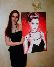 Портрет с элементами поп-арта по фото