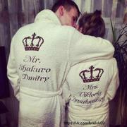 Махровые халаты с именной вышивкой