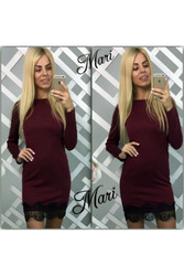  Оригинальное платье с гипюровой оборкой	 артикул - Артикул: Ам9258-2	