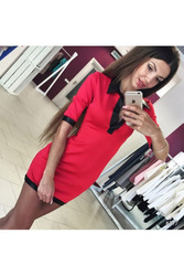  Оригинальное платье с вставками экокожи	 артикул - Артикул: Ам9257-2	