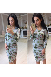  Платье футляр (цветочный принт)	 артикул - Артикул:  Ам9266-1	