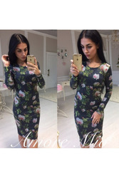  Платье футляр (цветочный принт)	 артикул - Артикул: Ам9266-2	