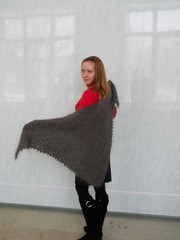 Пуховый платок - косынка (полушалок),  арт. М27Р