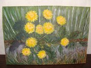 картина с солнечными одуванчиками