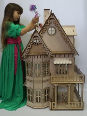 Новый.Эксклюзивный кукольный дом для Барби с подсветкой+мебель.