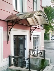 Козырек над входом (металл +поликарбонат). Готовый или на заказ. Произ