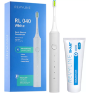 Белая зубная щетка Revyline RL 040 + паста Smart