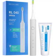 Белая зубная щетка Revyline RL040 + зубная паста Smart